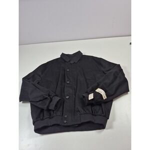 Majer Jacket Mens Large Black 100% Cashmere Urban Bomber Zip Front Made USA